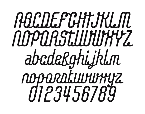 Chaingothic-Light: every letter, A to Z and a to z, and the numbers 0 to 9