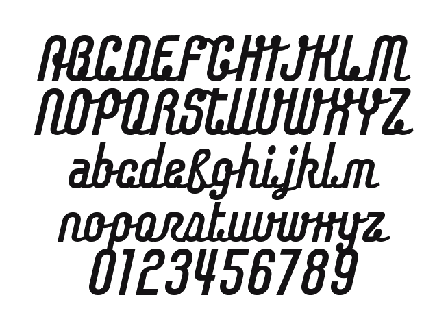 Chaingothic: every letter, A to Z and a to z, and the numbers 0 to 9