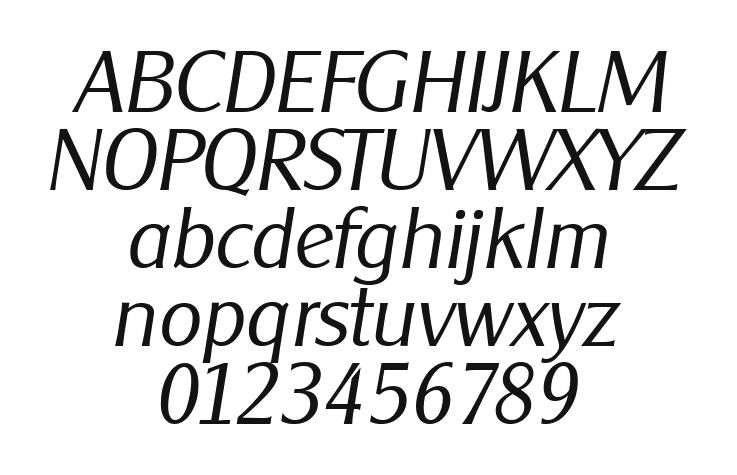 Cleargothic-Serial-Light-RegularItalic: every letter, A to Z and a to z, and the numbers 0 to 9