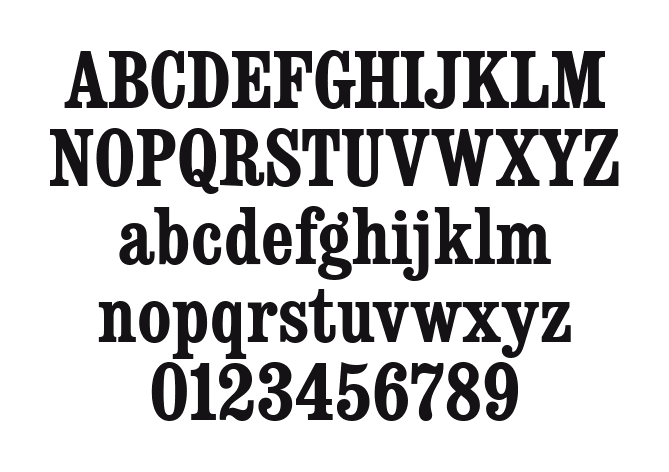 ConsortBoldCondensed: every letter, A to Z and a to z, and the numbers 0 to 9