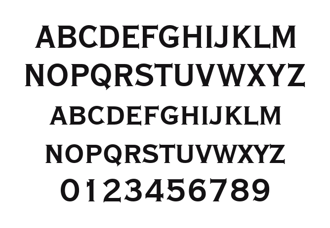Copperplate-Gothic-Bold-Condensed-BT: every letter, A to Z and a to z, and the numbers 0 to 9