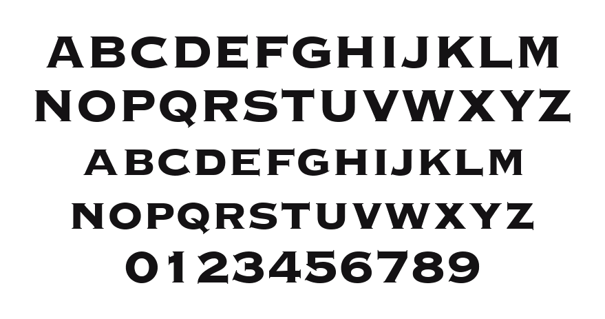Copperplate-Gothic-LT-Thirty-Three-BC: every letter, A to Z and a to z, and the numbers 0 to 9