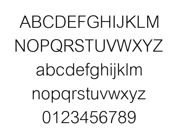 Cordia-New: every letter, A to Z and a to z, and the numbers 0 to 9