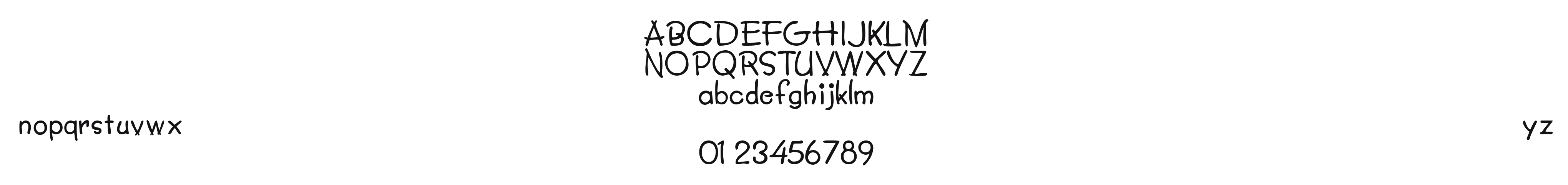CoultaSSK-Regular: every letter, A to Z and a to z, and the numbers 0 to 9