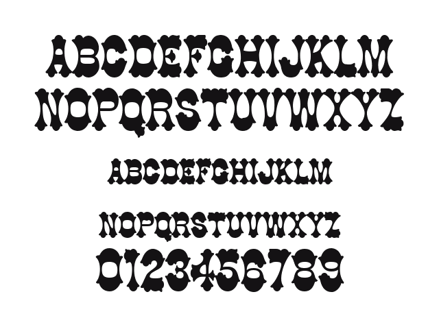 Cowboy-Thin-Bold: every letter, A to Z and a to z, and the numbers 0 to 9