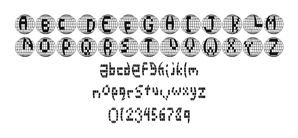 Disco-2000: every letter, A to Z and a to z, and the numbers 0 to 9