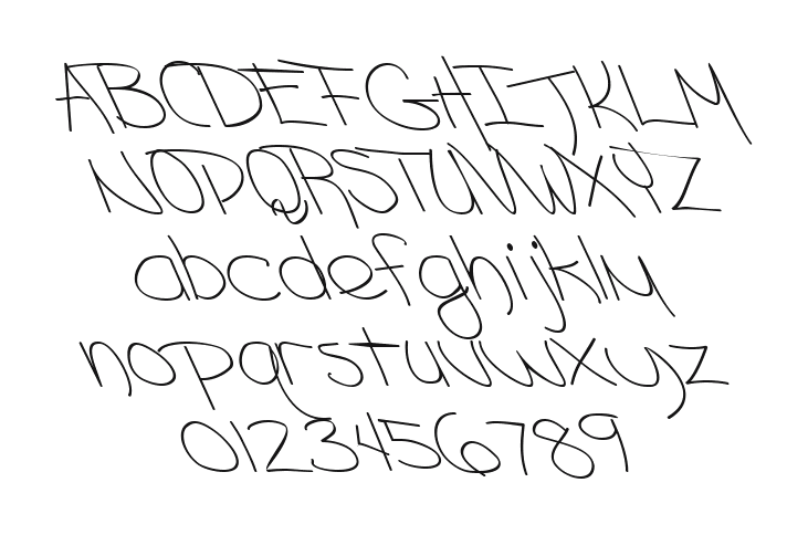 FZ-HAND-18-LEFTY: every letter, A to Z and a to z, and the numbers 0 to 9