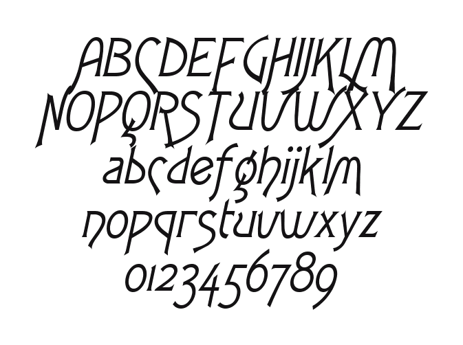 Fletch-Italic: every letter, A to Z and a to z, and the numbers 0 to 9