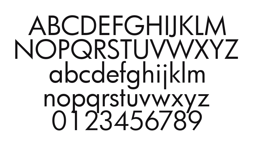 Futura-Book 2: every letter, A to Z and a to z, and the numbers 0 to 9