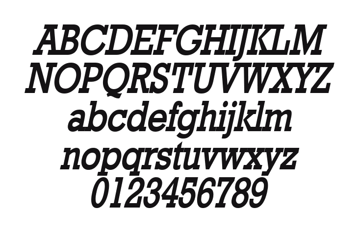 Geo-986-Condensed-Bold-Italic 2: every letter, A to Z and a to z, and the numbers 0 to 9