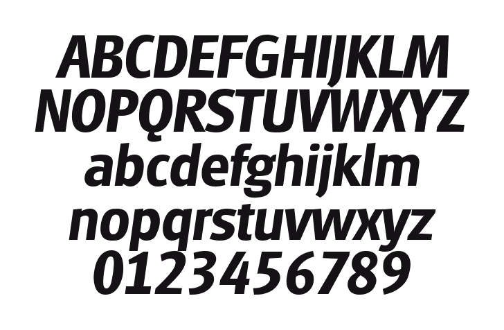 Goudita-Sans-SF-Bold-Italic: every letter, A to Z and a to z, and the numbers 0 to 9