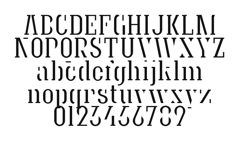 Granite-SemiStencilLight: every letter, A to Z and a to z, and the numbers 0 to 9