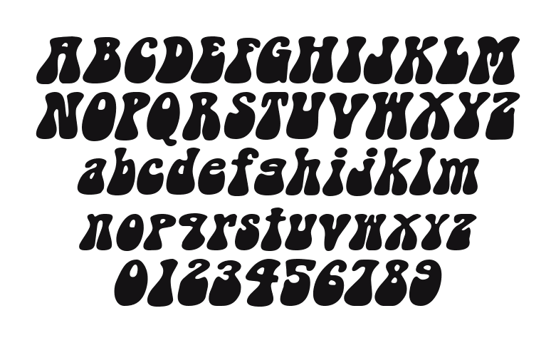 Groovy-Extended-Italic: every letter, A to Z and a to z, and the numbers 0 to 9