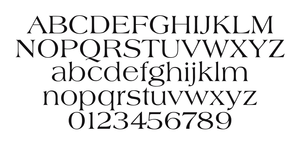 Heritage-Roman: every letter, A to Z and a to z, and the numbers 0 to 9