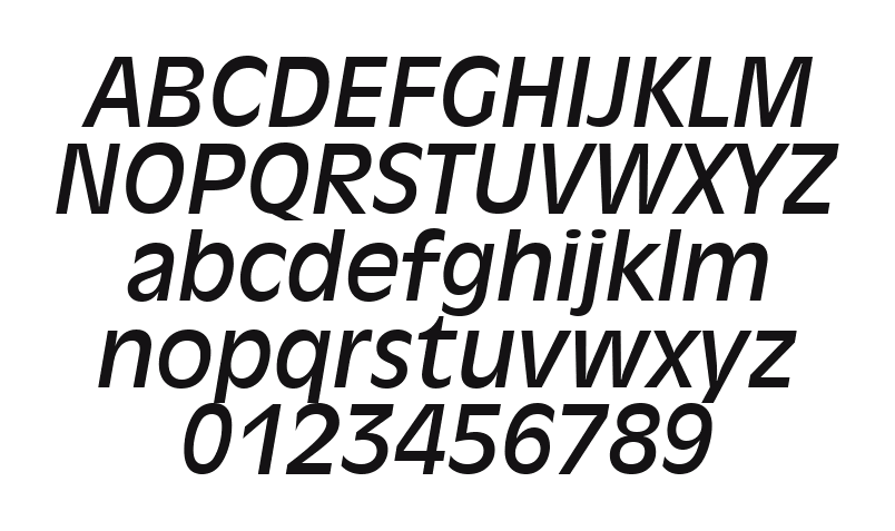 Incised-901-Italic-BT: every letter, A to Z and a to z, and the numbers 0 to 9