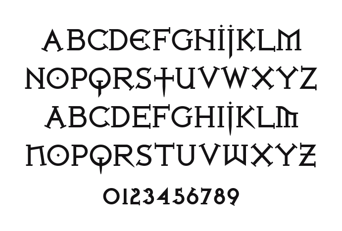 Iron-League-Bold: every letter, A to Z and a to z, and the numbers 0 to 9