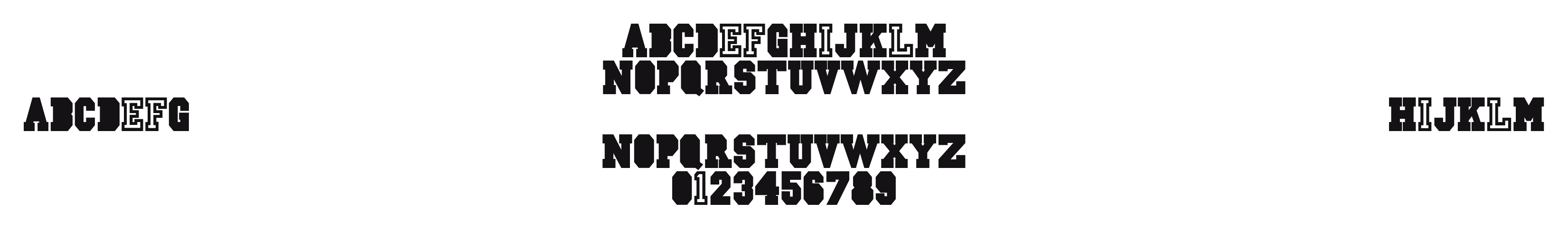 Jersey: every letter, A to Z and a to z, and the numbers 0 to 9