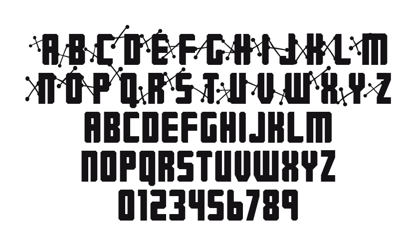 JetAge: every letter, A to Z and a to z, and the numbers 0 to 9