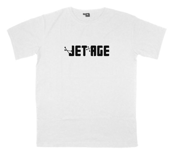 JetAge printed on a t-shirt