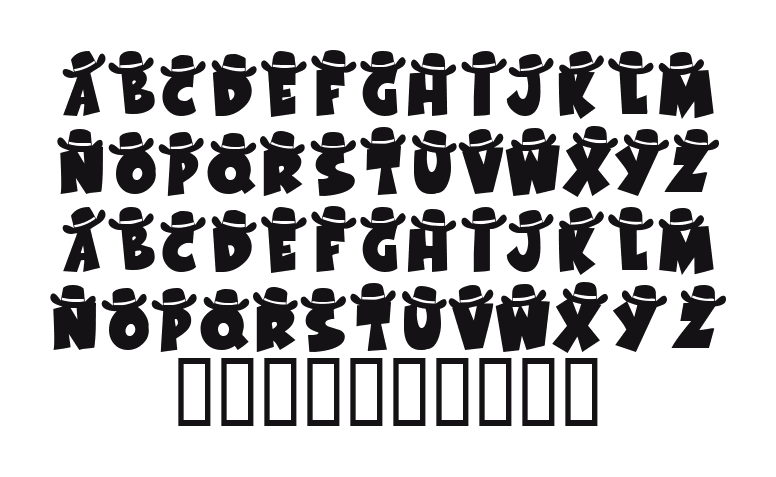 KR-Western-Wear-1: every letter, A to Z and a to z, and the numbers 0 to 9