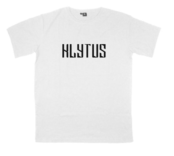 Klytus printed on a t-shirt