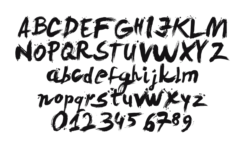 LeviBrush: every letter, A to Z and a to z, and the numbers 0 to 9