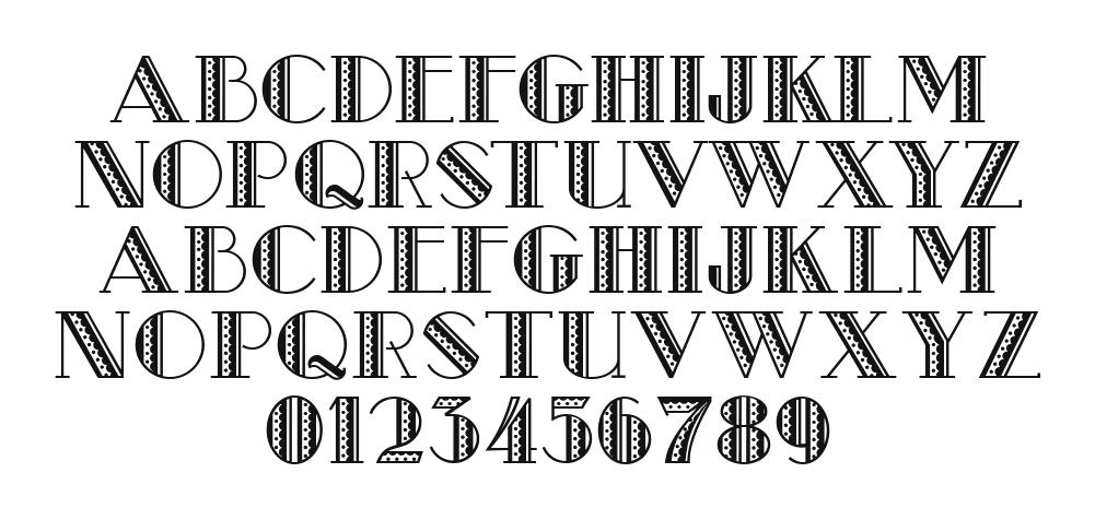 Metro-Retro-NF: every letter, A to Z and a to z, and the numbers 0 to 9
