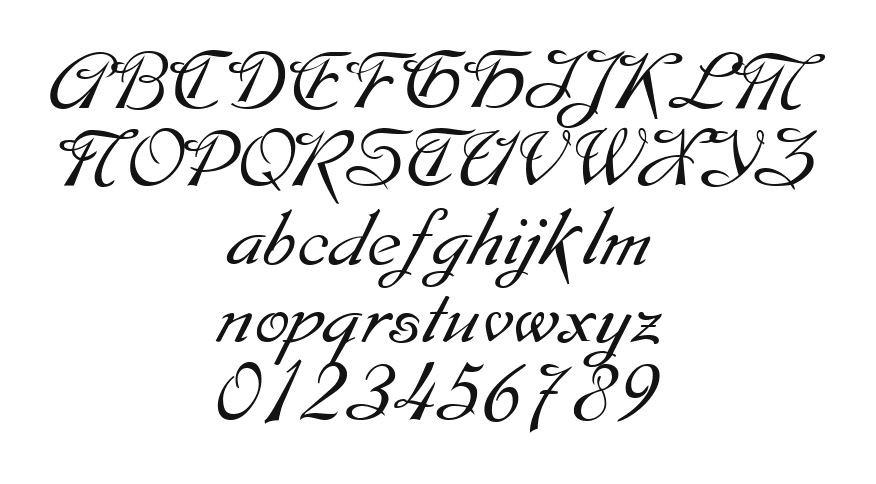 Montague-Regular: every letter, A to Z and a to z, and the numbers 0 to 9