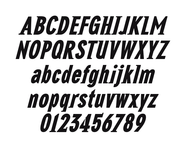 NewGlobalHeavy-Italic 2: every letter, A to Z and a to z, and the numbers 0 to 9