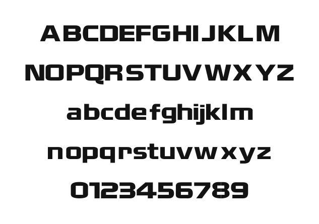 Nissan-Decal: every letter, A to Z and a to z, and the numbers 0 to 9
