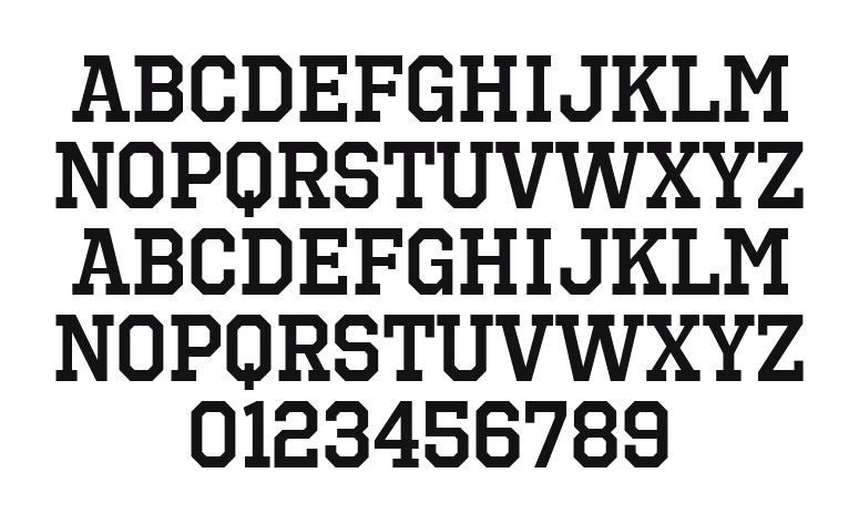 Octin-Sports-Sb: every letter, A to Z and a to z, and the numbers 0 to 9