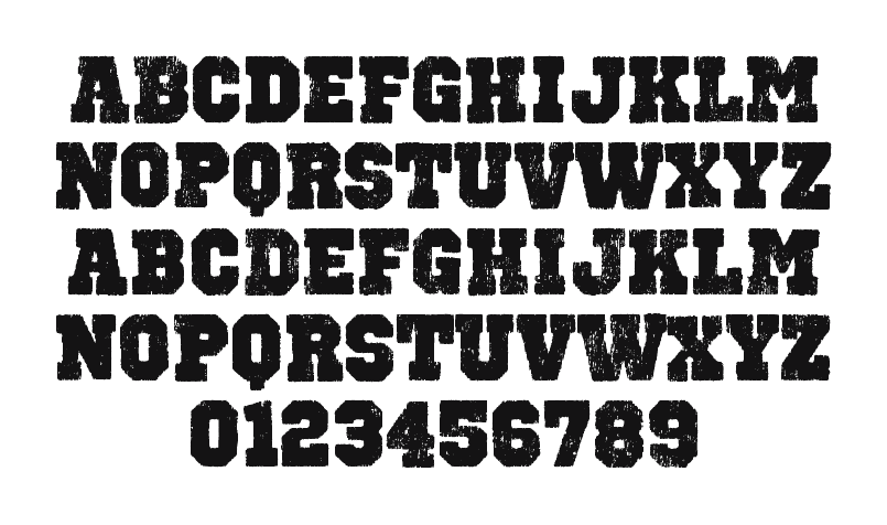 Octin-Vintage-B-Bl: every letter, A to Z and a to z, and the numbers 0 to 9