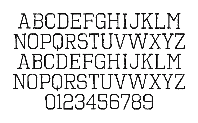 Octin-Vintage-B-Rg: every letter, A to Z and a to z, and the numbers 0 to 9