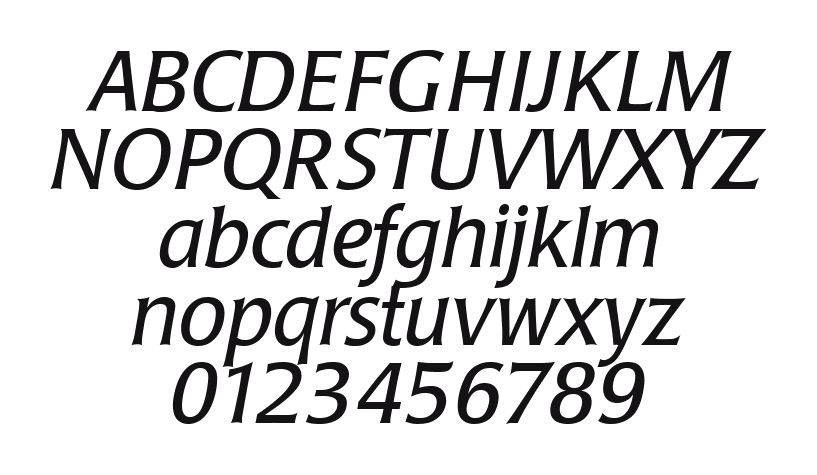Poppl-Laudatio-Italic 2: every letter, A to Z and a to z, and the numbers 0 to 9