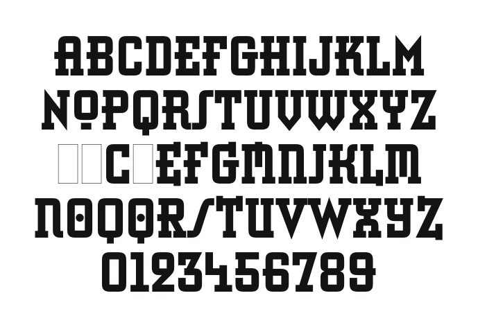 Retro-Bold-Condensed-LET-Plain-1: every letter, A to Z and a to z, and the numbers 0 to 9