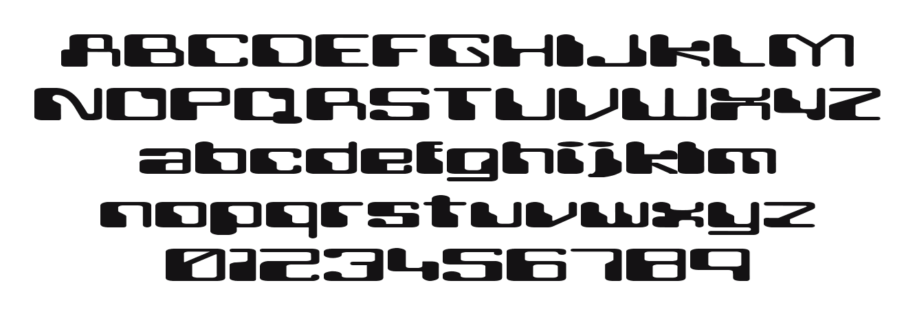 Retroheavyfuture: every letter, A to Z and a to z, and the numbers 0 to 9