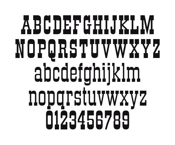 Stagecoach: every letter, A to Z and a to z, and the numbers 0 to 9