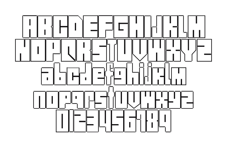 Street-Block: every letter, A to Z and a to z, and the numbers 0 to 9