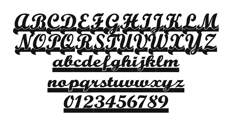 Team-Spirit-NF: every letter, A to Z and a to z, and the numbers 0 to 9