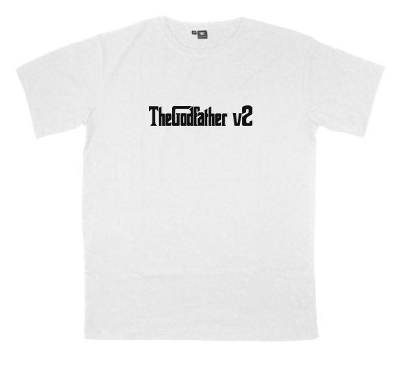 TheGodfather-v2 printed on a t-shirt