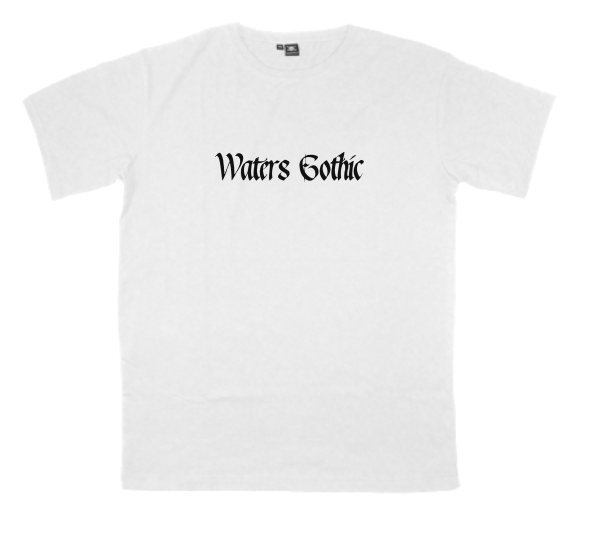 Waters-Gothic printed on a t-shirt