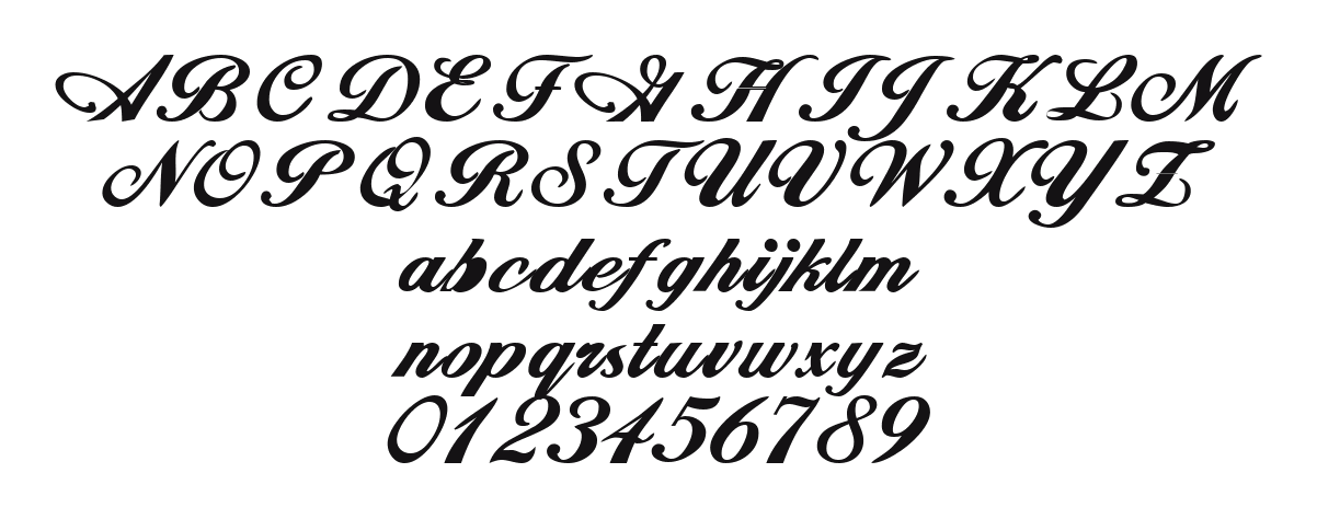 Whimsi-Script-SSK-Bold: every letter, A to Z and a to z, and the numbers 0 to 9