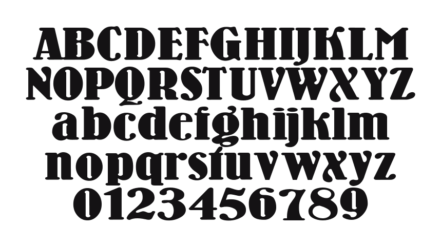 WoodenNickelBlack: every letter, A to Z and a to z, and the numbers 0 to 9