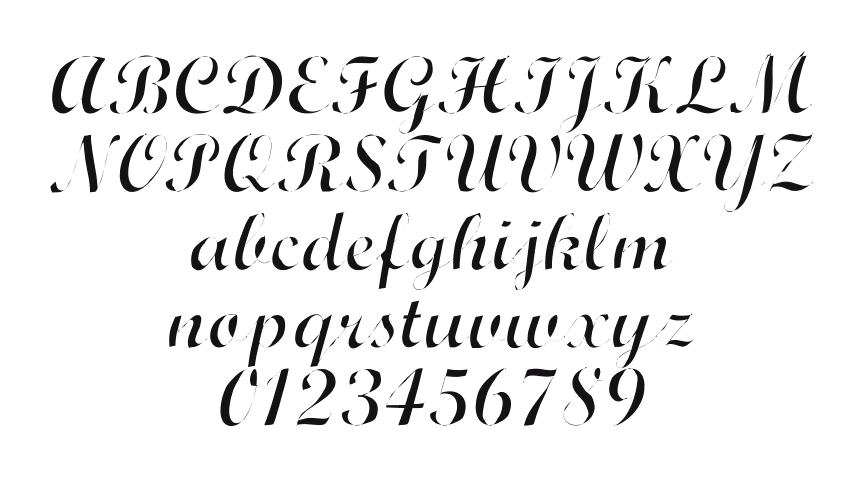 Wrexham-Script-Light: every letter, A to Z and a to z, and the numbers 0 to 9