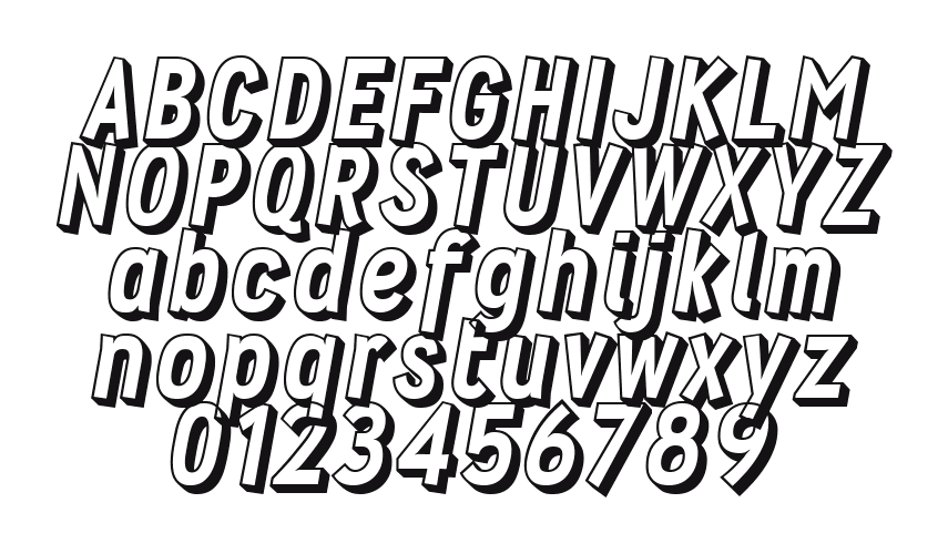Wyvern-Blocko: every letter, A to Z and a to z, and the numbers 0 to 9