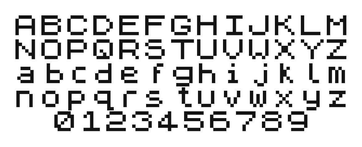 ZX-Spectrum: every letter, A to Z and a to z, and the numbers 0 to 9