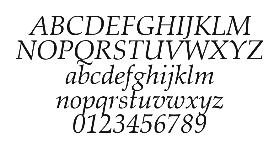 Zapf-Calligraphic-801-Italic-SWA: every letter, A to Z and a to z, and the numbers 0 to 9