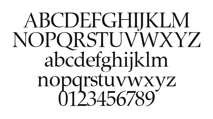 -Zapf-Renaissance-Book: every letter, A to Z and a to z, and the numbers 0 to 9