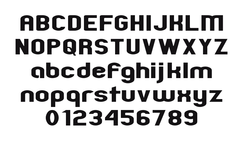 Zillah-Modern-Expanded: every letter, A to Z and a to z, and the numbers 0 to 9