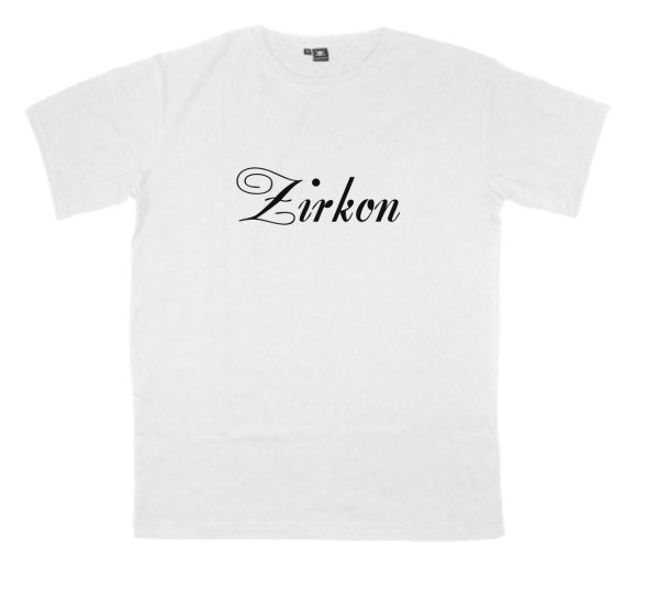 Zirkon printed on a t-shirt